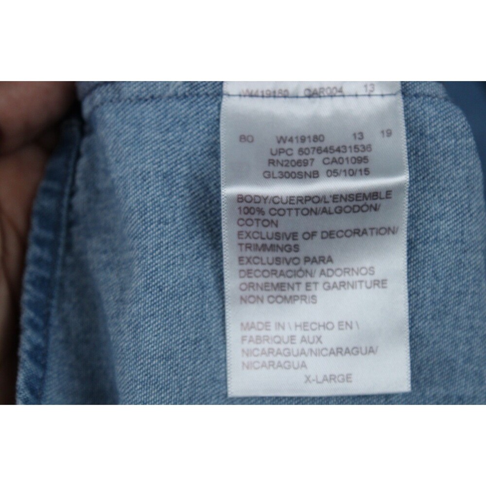 Dickies Shirt Mens XL Blue Denim 100% Cotton Button Up Workwear - Picture 16 of 16